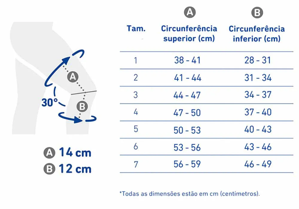 Tabela de medidas GenuTrain S